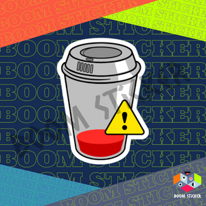 Low battery need coffee sticker