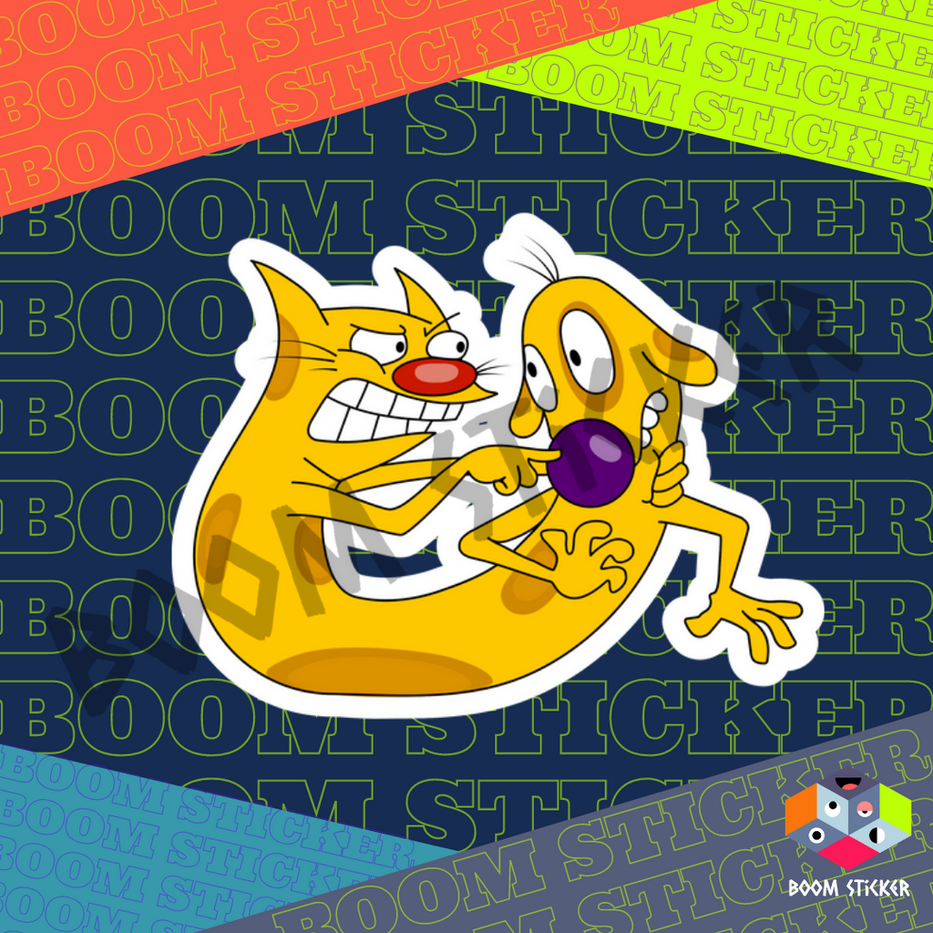 CatDog Cat Cussing with Dog sticker