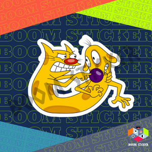 CatDog Cat Cussing with Dog sticker