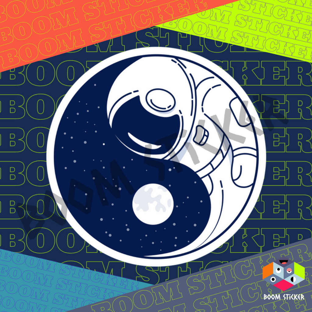 Yin and Yang Astronaut in Space Sticker