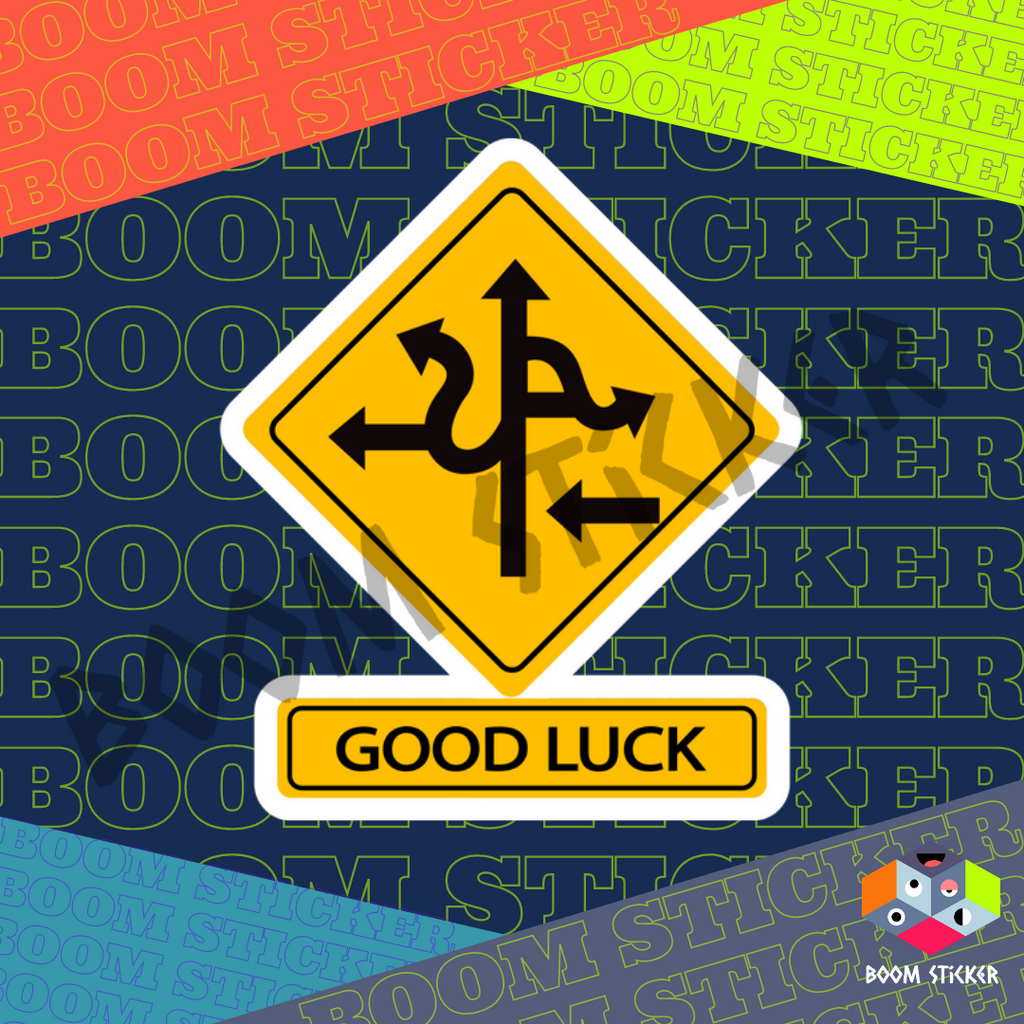 Good Luck Road Sign sticker