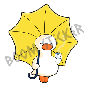 Duck with Umbrella and Tea  sticker