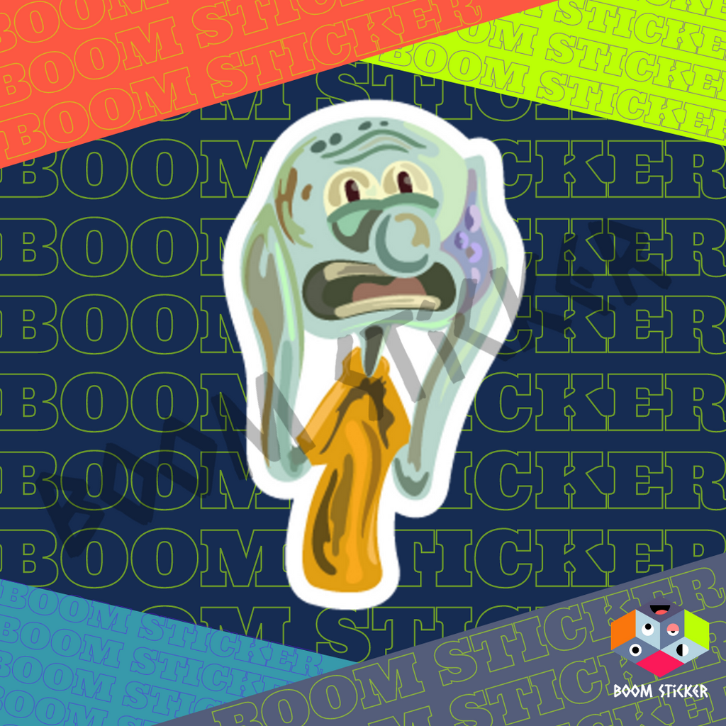 Squidward Scream Painting sticker