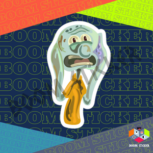 Squidward Scream Painting sticker
