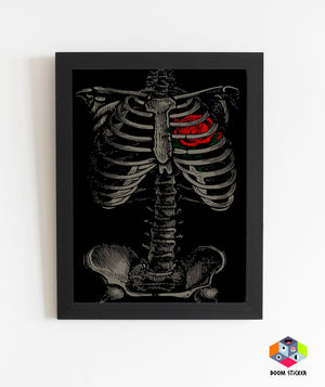 Body bones with flower Poster