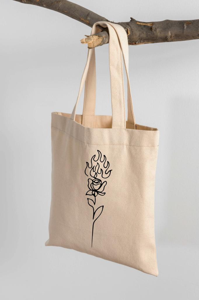 Fire flower tote bag