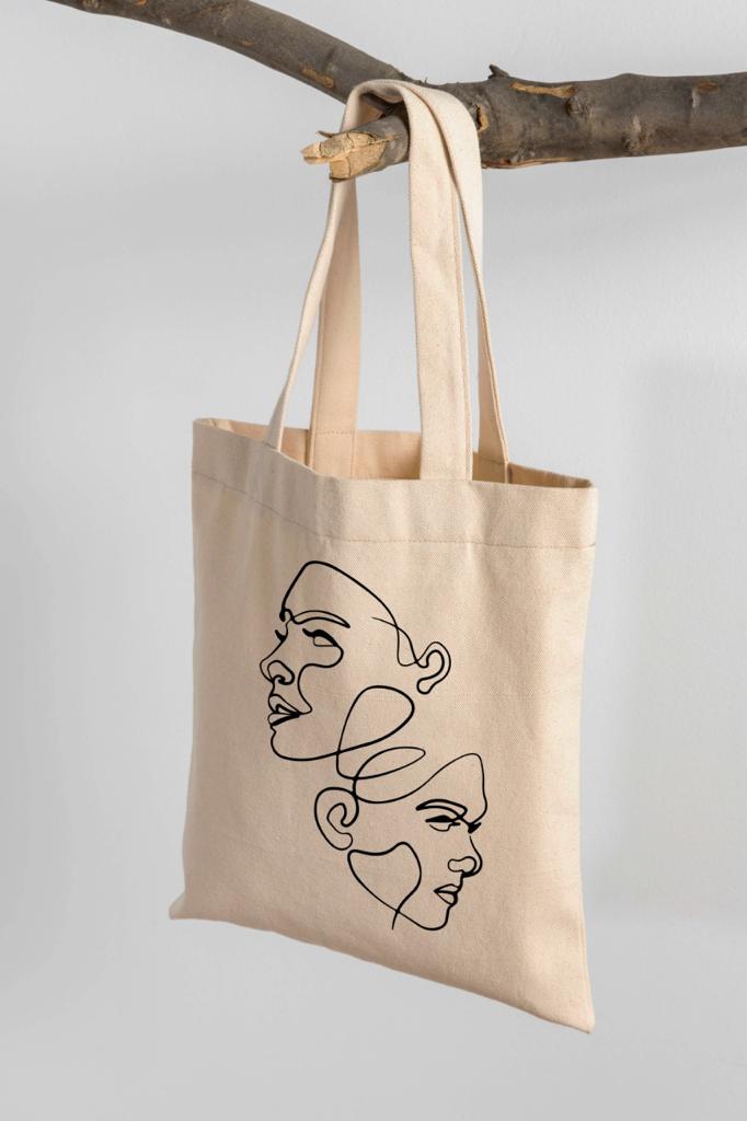 Face tote bag