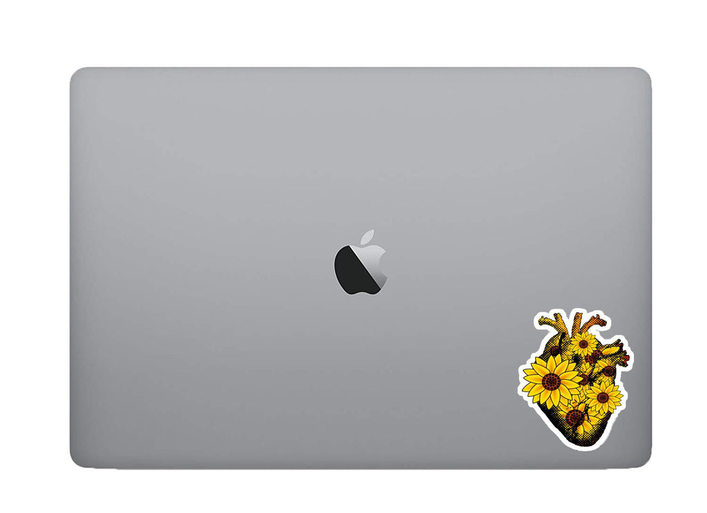 Heart flower sticker
